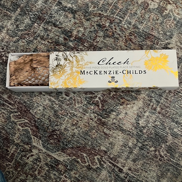 Mackenzie-Childs Gold Check Flatware - 5-Piece Place Setting- 8 SETS AVAILABLE - Picture 3 of 11